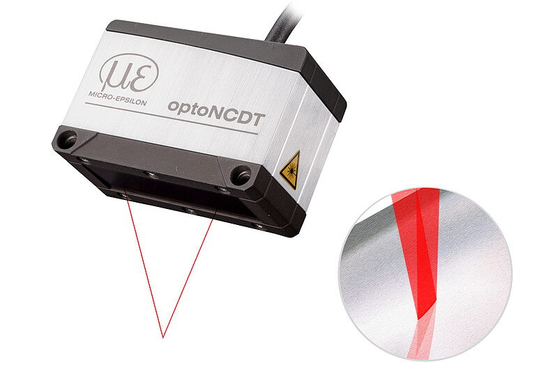 Compact laser sensor for shiny metallic objects