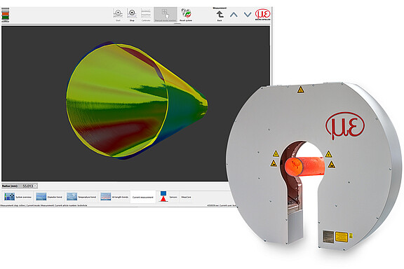 Profile measurement of red-hot tubes